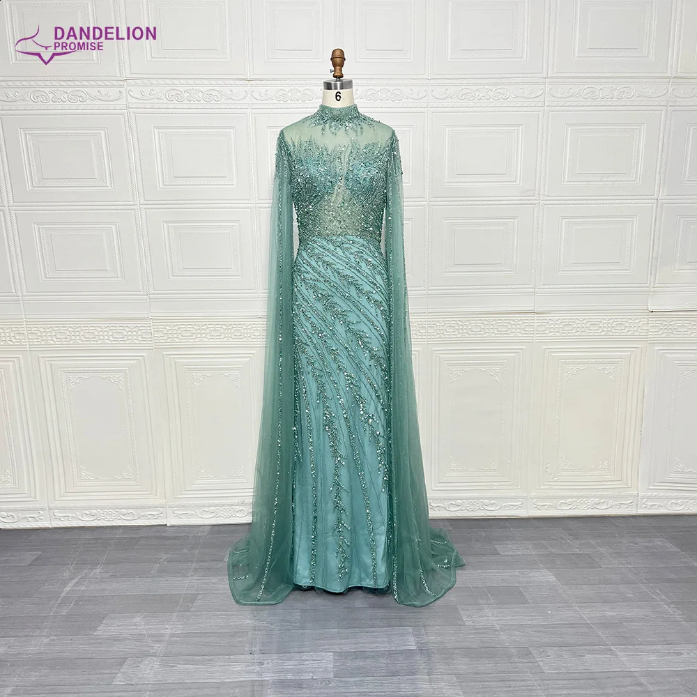 Saudi Arabia Mermaid Beaded Cape Sleeves HighNeck Evening Dresses Dubai Party Gowns for Women Wedding Customized 251023