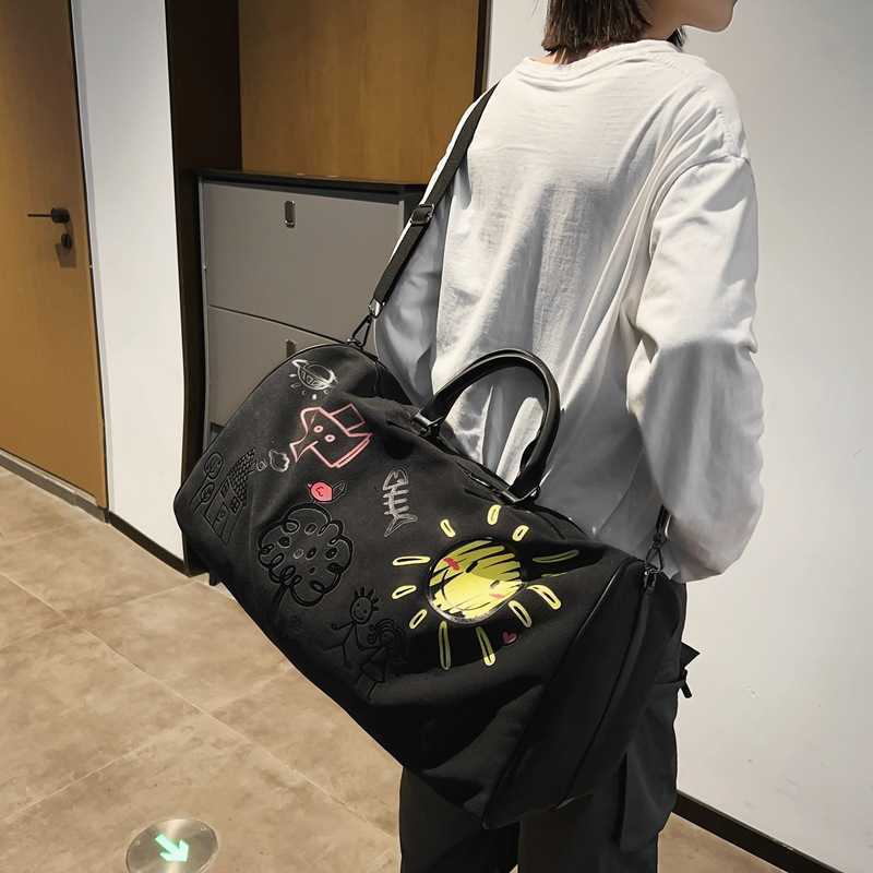 Short Trip Bag for Men and Women, Large Capacity 2024 New Model, Business Trip Sports Gym Bag, Commuter Crossbody Bag, Handheld Large Bag