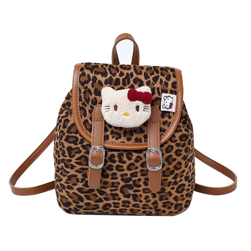 Autumn and winter hot selling new item super popular women's leopard print backpack retro suede mini designer backpack