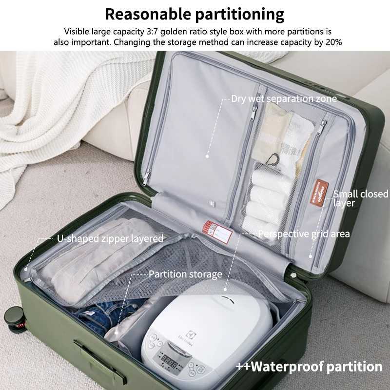 LIGHTGO Ultralight PC Carry On Suitcase 20 26 28 Inch Expansion TSA Lock Luggage w 8 Silent Wheels YKK Zipper Cup HolderW251024