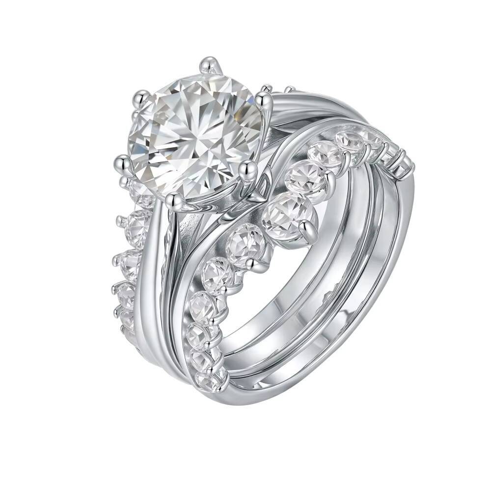 Luxury Wedding Moissanite Ring S925 Silver Set Jewelry Engagement Moissanite Ring Bezel Ring