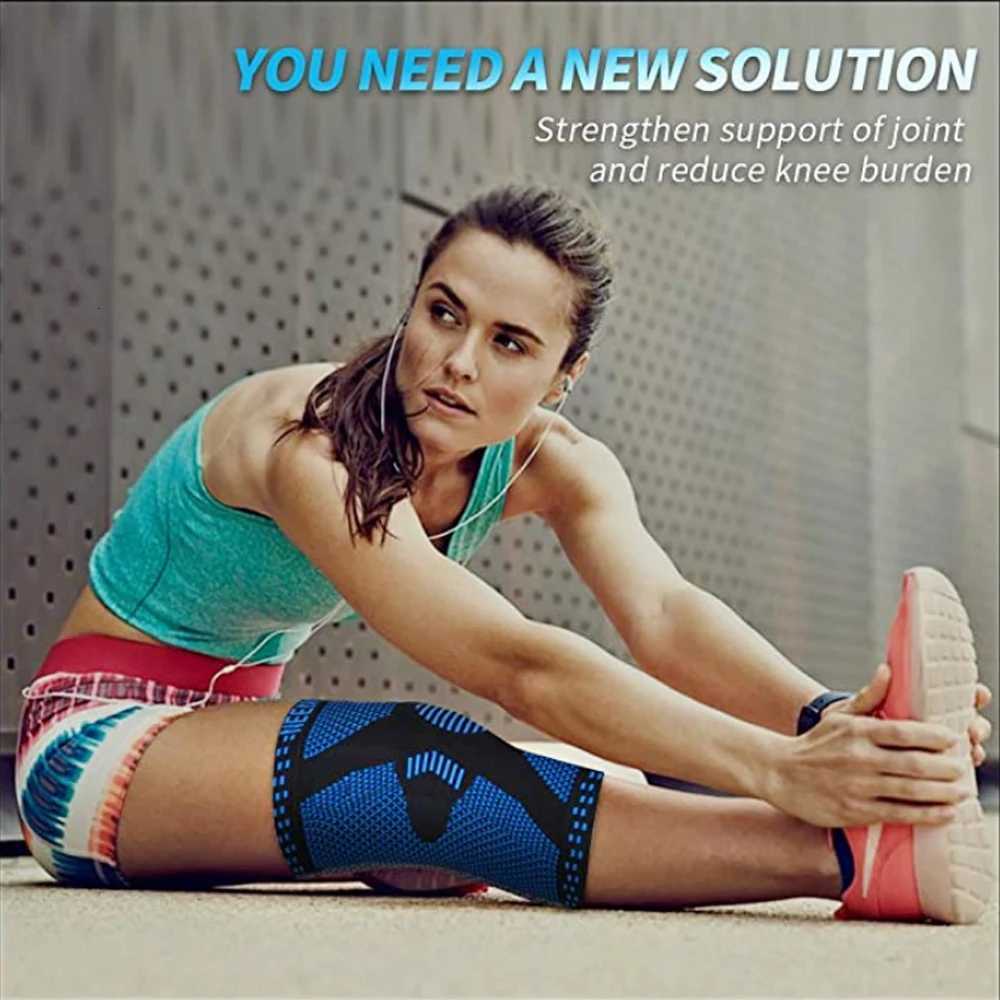 Patellar Meniscus Knee Brace Silicone Stabilizer Compression Support Running Basketball Gym Training Protective Sport StrapW251024