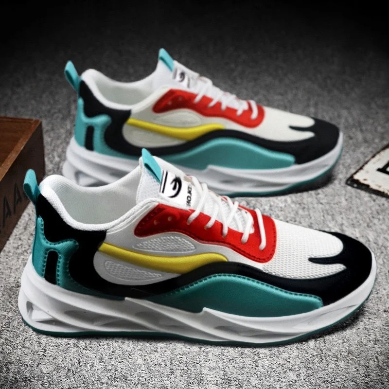 New Trendy Men's Sports Shoes Cushion Running Sneakers Outdoor Leisure Walking Jogging Trainers Soft Sole Breathable Footwear Sports Shoes with B