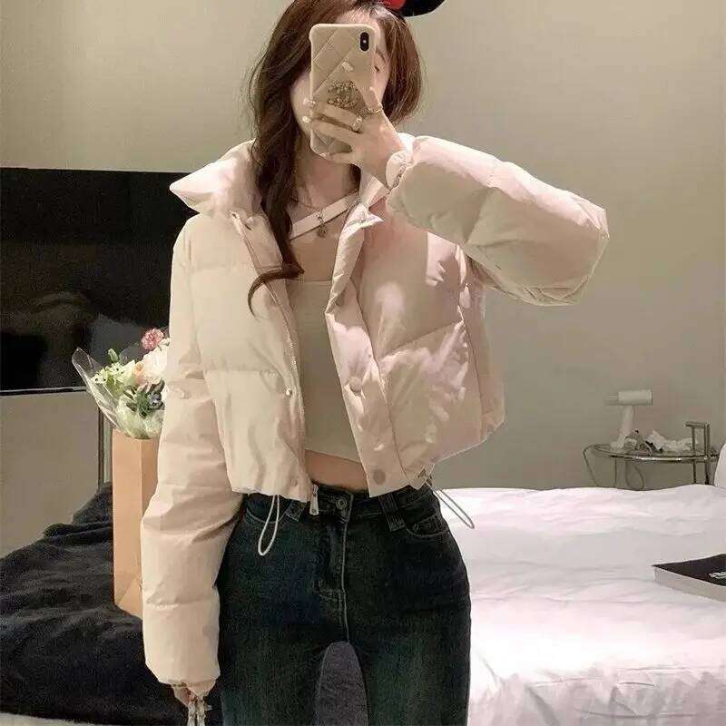Light Pink A-Liber Cotton For Women And Short 2025 Winter New Item Loose Korean Version Bread Trendy Jacket