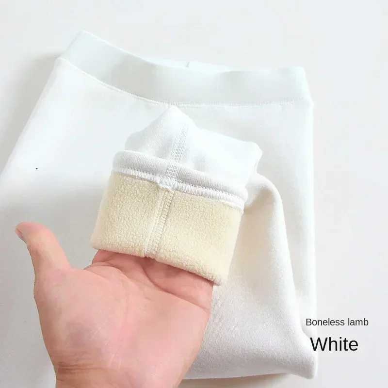 Girls Leggings Boneless Fleece Thickened Autumn Winter Fleece Pants Childrens Leggings Winter Solid Color Trousers Outer WearT251024