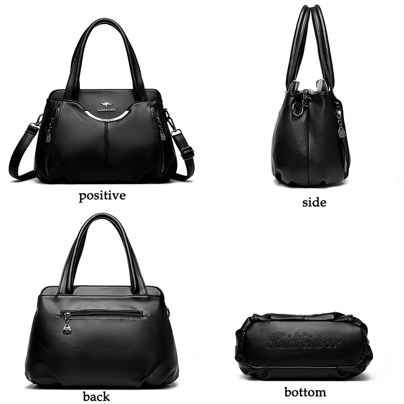 2024 Multi Pocket Womens Handbag High Quality Soft Leather Female Shoulder Bag er Girl Tote Bolsas Sac A Main 251023