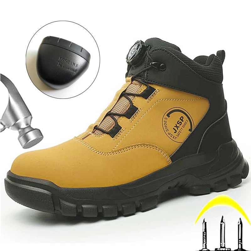 2025 Rotating Button Work Boots Men PunctureProof Men Safety Boots Protective Shoes Indestructible Security Steel Toe Shoes 251021