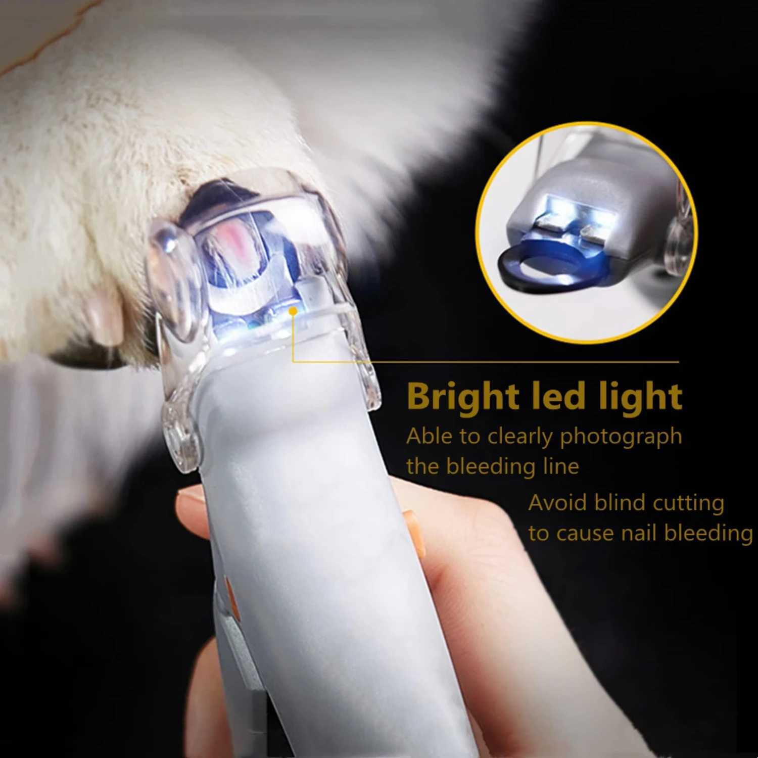 Pet Nail Clipper Scissors Pet Dog Cat Nail Cutter Toe Claw Clippers Scissor LED Light Nail Trimmer Pet Supplies Clippers for Men Z20251024