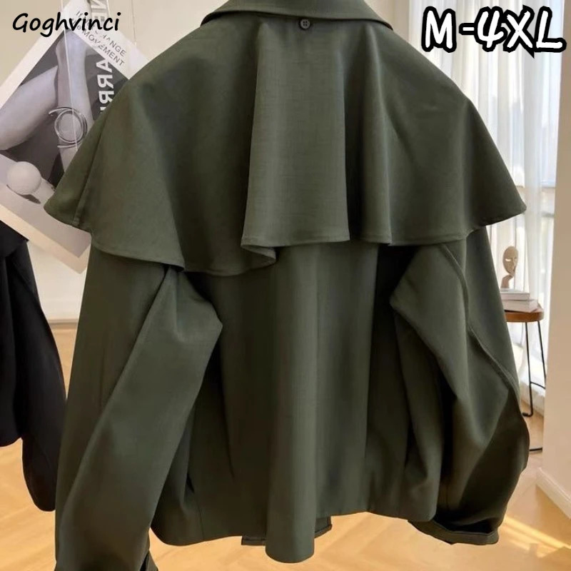 Autumn Baggy Trenches Women Cropped Leisure BF Coats Fashion Streetwear Allmatch Office Ladies ner Zipup Outerwear 251021