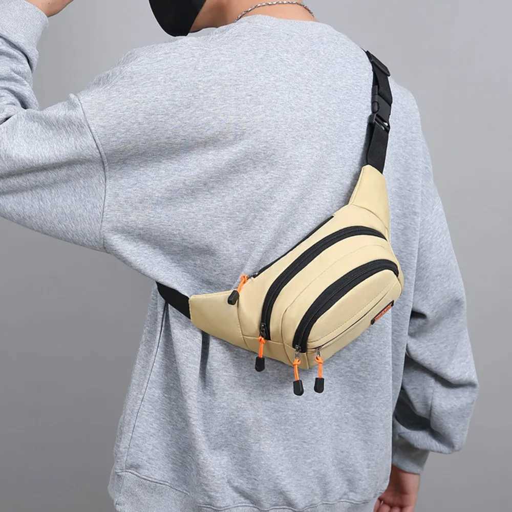 Zipper Nylon Men Chest Bag Waterproof Large Capacity Outdoor Waist Bag Durable Japanese Style Sports Walking Bag MenL251024