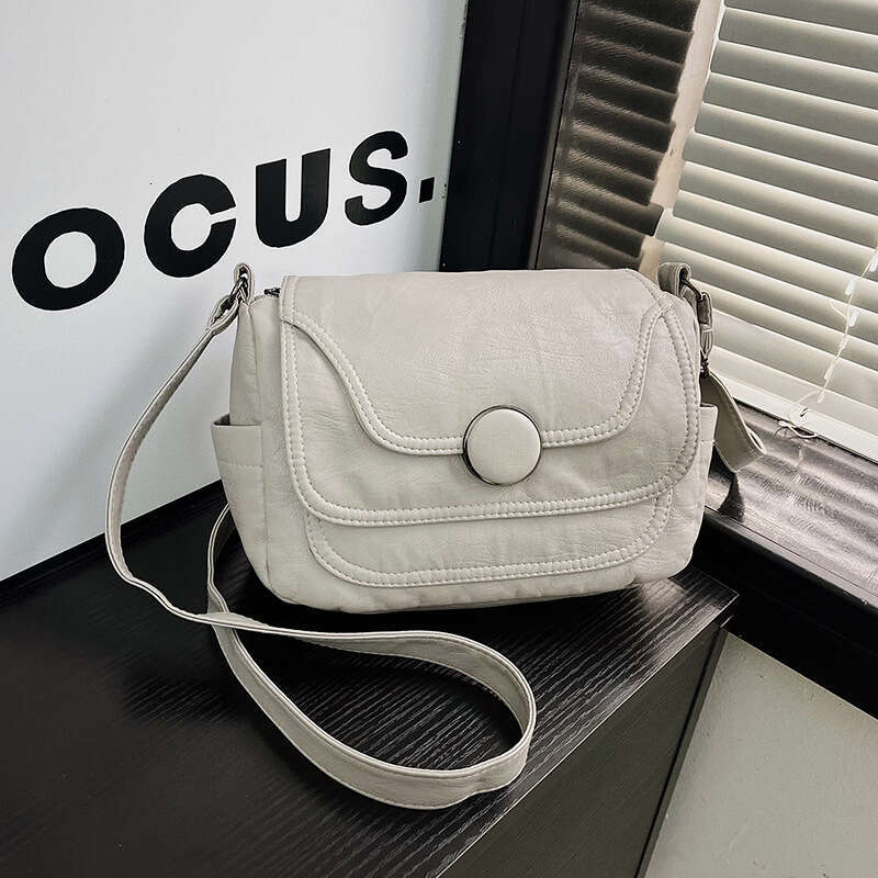 Washed Versatile 2025 Autumn Winter Soft Leather Women's Crossbody Large Capacity Small Square Shoulder Bag