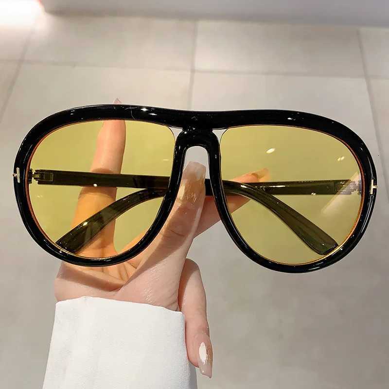Trend Oversized Pilot Sunglasses Women For Men Luxury Brand Designer Sun Glasses Vintage Big Frame Eyeglasses Punk Driving ShadeT251024
