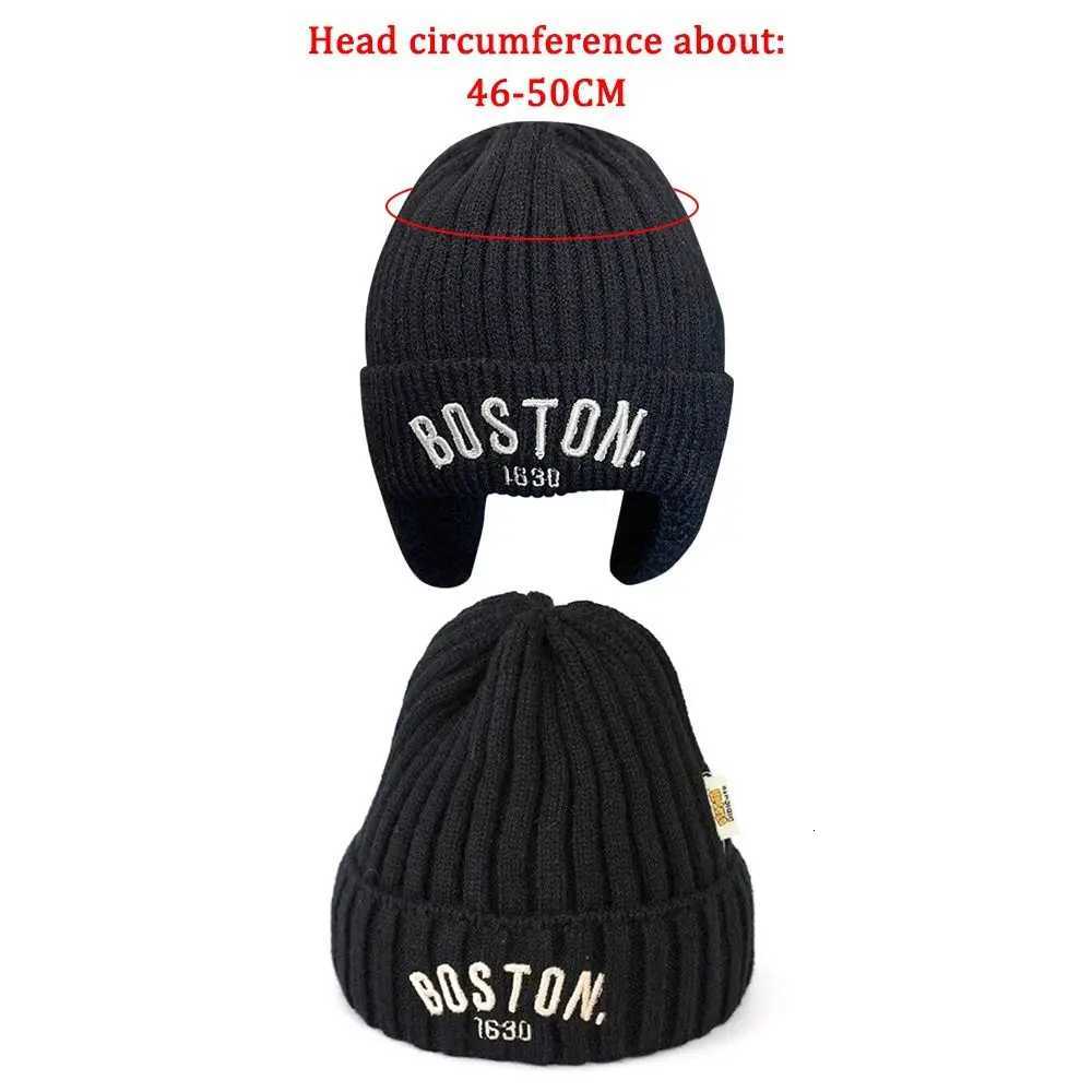 Winter Wool Baby Warm Ear Protection Hat Kids Earmuffs Cap Cartoon Toddler Woolen Knitted Hats 15 Years Children BeaniesL251024