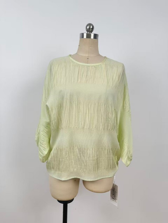 High-Quality Comfortable Premium Light Luxury Round-Neck Silk Blouse JYS1310