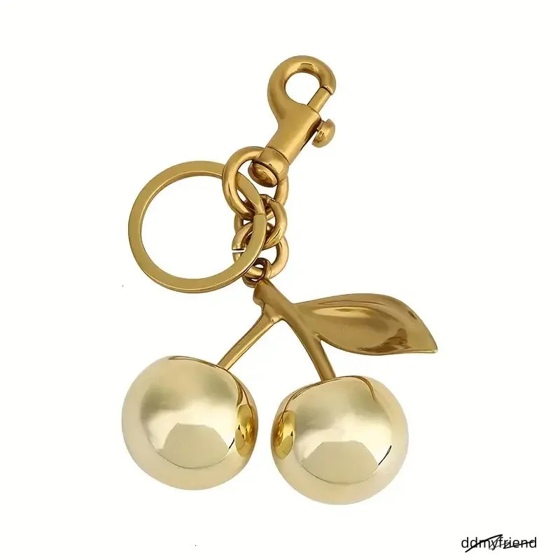 Elegant Cherry Keychain Charm - Shiny Resin And Metal Bag Accessory For Women's Purse Or Handbag Ddmyfriend