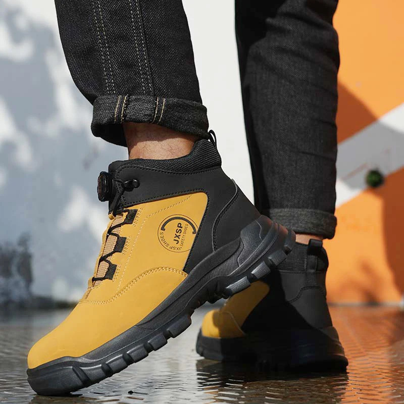 2025 Rotating Button Work Boots Men PunctureProof Men Safety Boots Protective Shoes Indestructible Security Steel Toe Shoes 251021