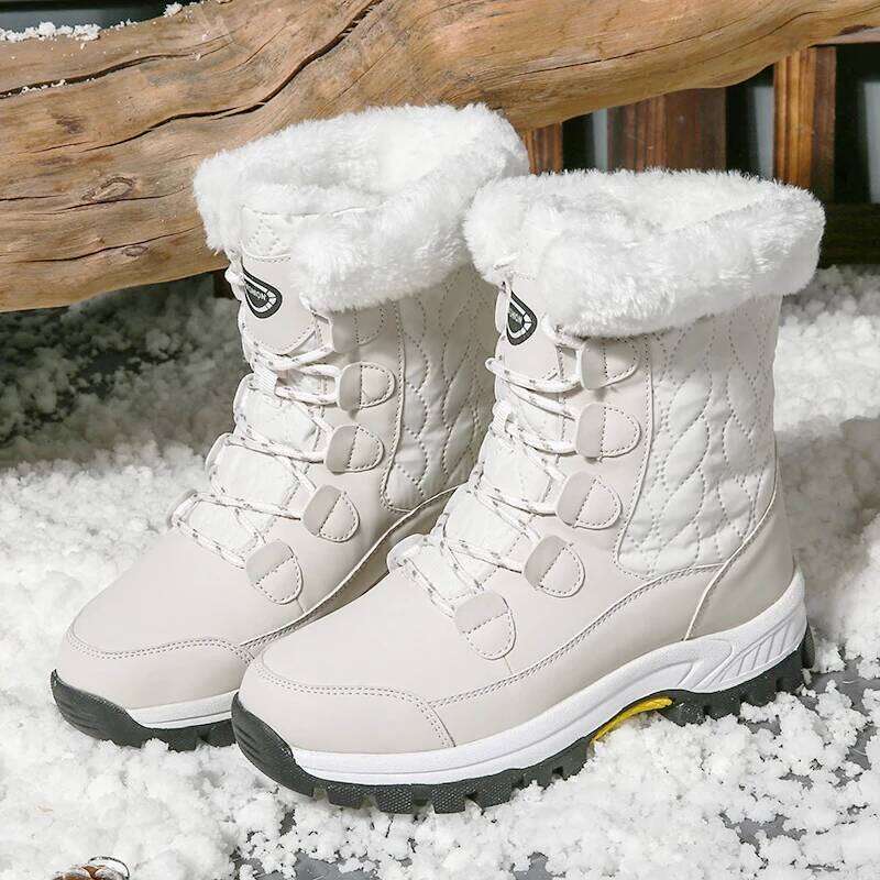 Moipheng Women Classic Snow Winter Warm Handmade Platform Shoes Womens Boots Ankle Botas De Mujer Size 42 Booties