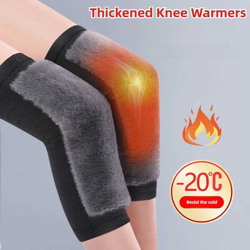 1 Pair Winter Thickened Plush Warm Knee Pads SXXL Men Women Old Cold Legs Thermal Knee Protectors Ideal for Sports Daily UseW251024