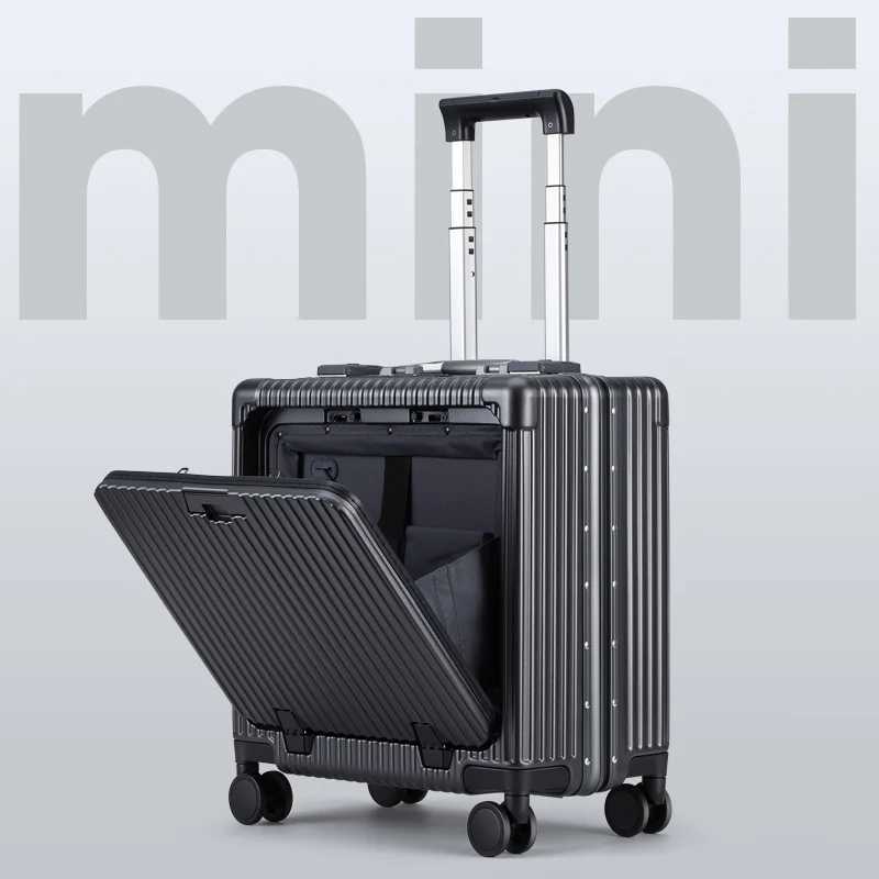 Side opening small short distance luggage business travel trolley 18 inch horizontal boarding password box Boarding CaseW251024