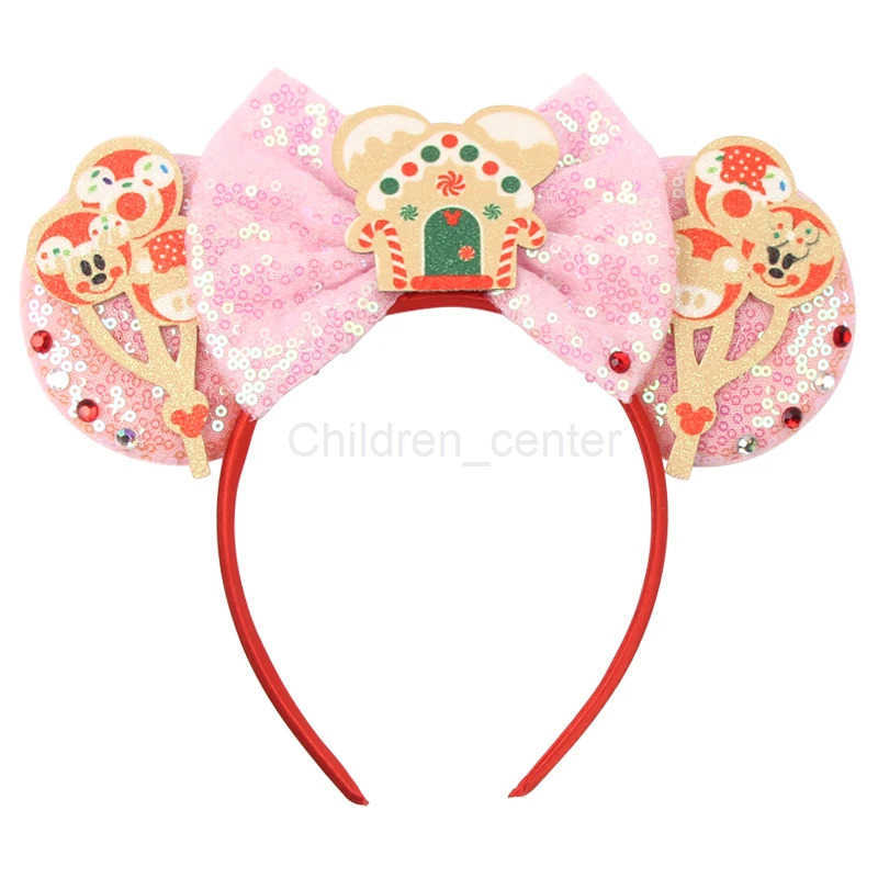 Disney ChristmasGirls' Themed Holiday Headband: Fun Sequined Gingerbread Figure and Classic Mickey Ears designer