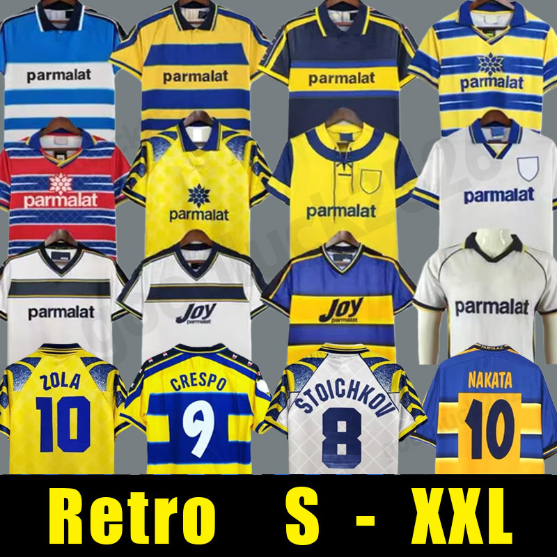 Parma Retro soccer Jerseys Classic BUFFON 1999 2000 99 95 97 99 00 BAGGIO CRESPO CANNAVARO Vintage Football shirt STOICHKOV NAKATA THURAM 01 02 03 04