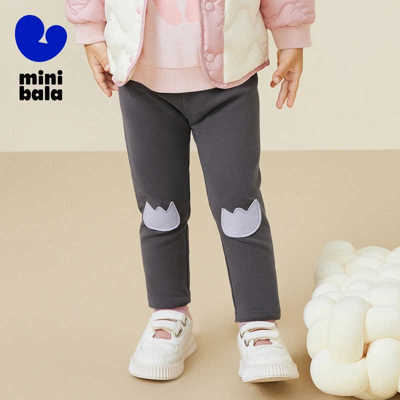 Mini Bala Girls Pants Winter New High Stretch Baby FleeceLined Thickened LeggingsT251024