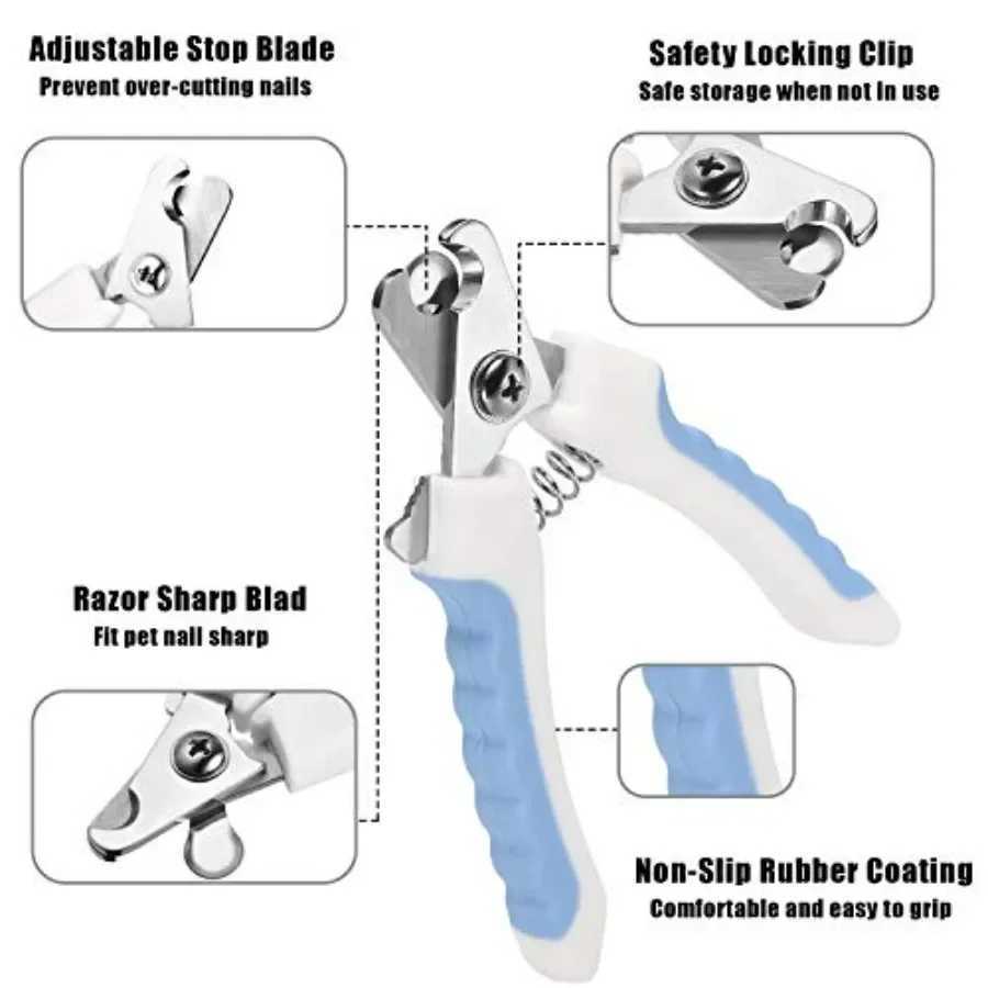 4 Pieces Dog Nail Clippers Kit for Dogs and Cats with Safety Guard to Prevent Over Cutting Suitable for Large and Small Animals Z20251024