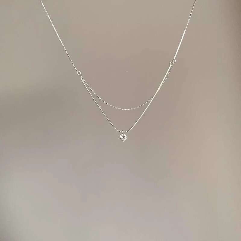 Necklace Designer luxury zircon pendant necklace Double Layer chain for Women men Exquisite Fashion High-End copper plated with silver Festival vacati