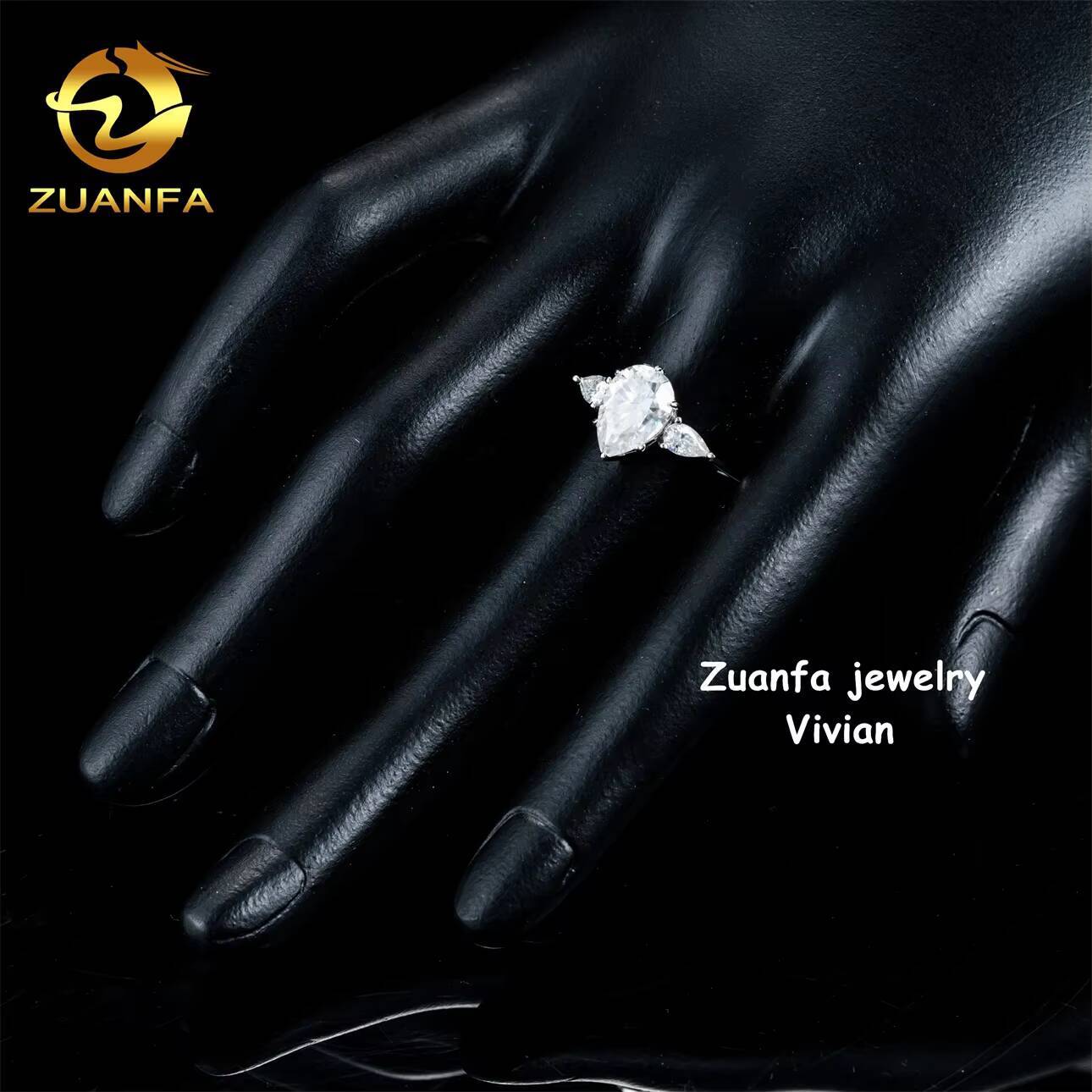 Fashion Fine Hip Hop Jewelry Sterling Silver 925 GRA Certificetation Iced Out VVS Moissanite Diamond Women Wedding Rings