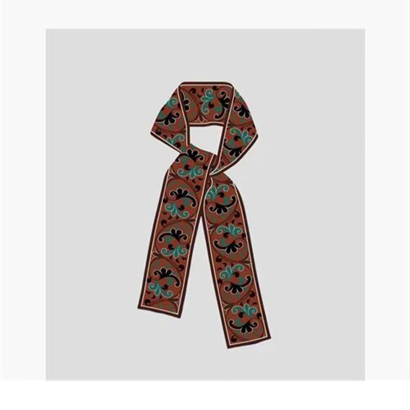 4. 8*120cm Dunhuang Themed Silk Scarf Ribbon Main Picture Decoration Craft Supplies For Party