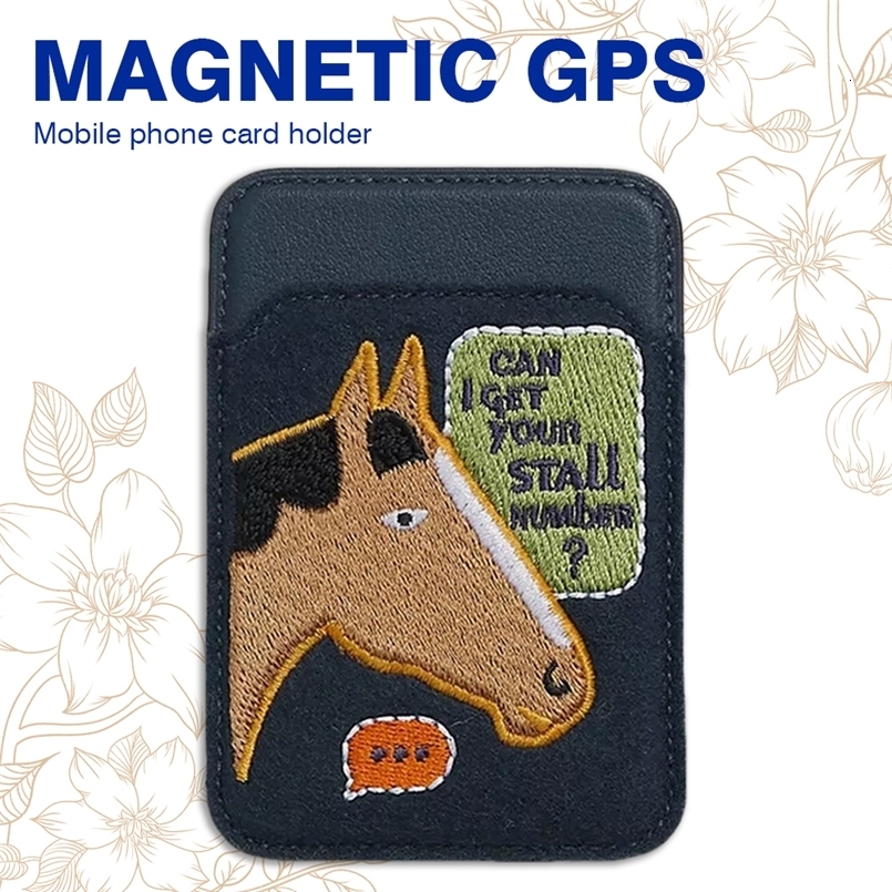 Leather Card Holder Magnetic Credit Card Protective Case GPS Antilost Mobile Phone Bag Ultrathin For iPhone16 15 14Pro 251023
