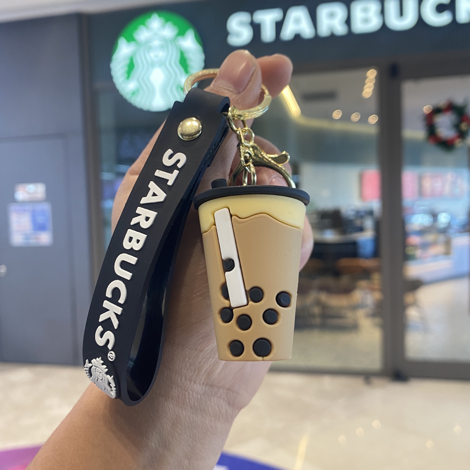 Starbucks Milk Tea Cup Keychain Plush Doll Claw Machine Small Gift Bag Accessory New Year Gift Wholesale