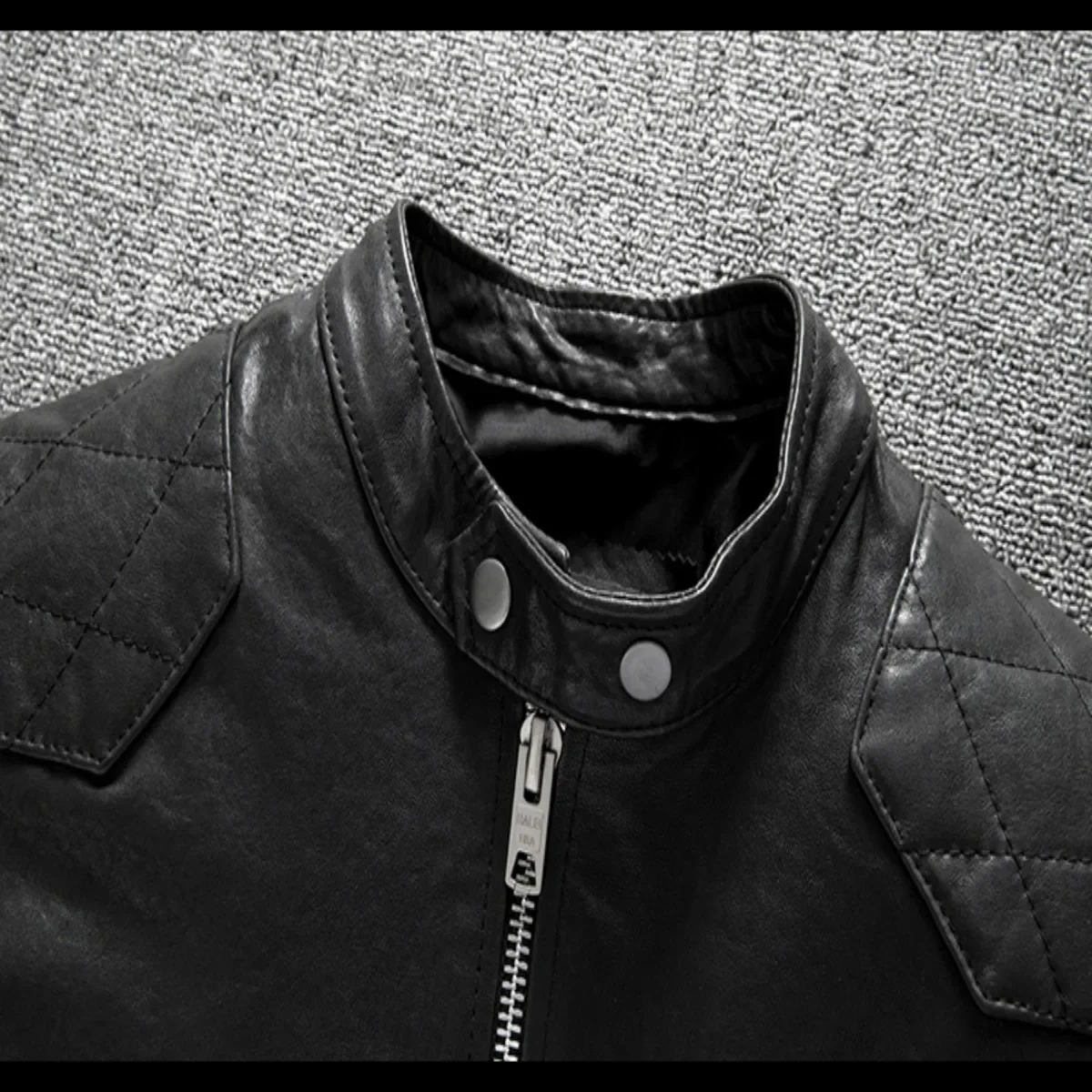 Sheepskin Vegetable Tanned Vintage Washed Distressed Top Layer Genuine Leather Jacket For Men Motorcycles Short Leather Jacket 251023