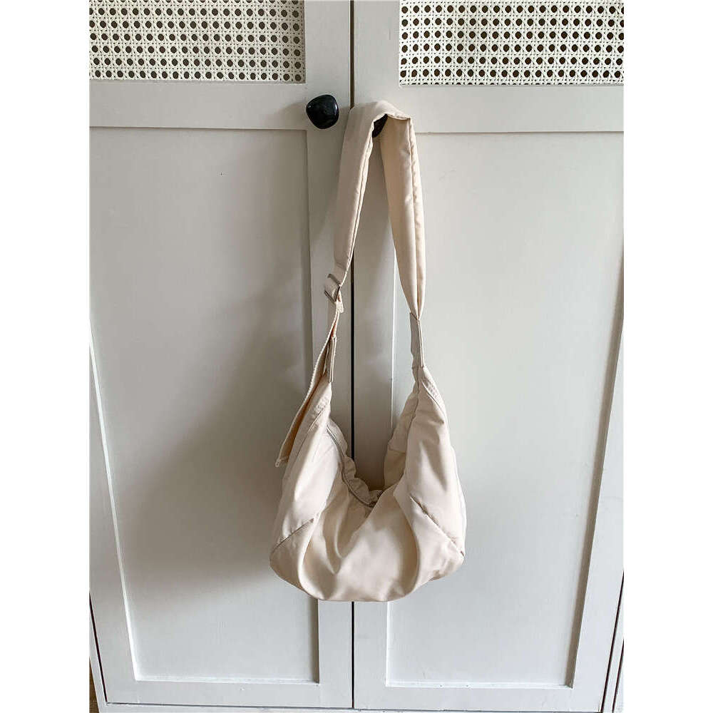 Nylon Single Crossbody For Women, Large Capacity, Spring And Summer Versatile Casual Bag, Niche Wide Shoulder Strap Fashion Dumpling Bag B5