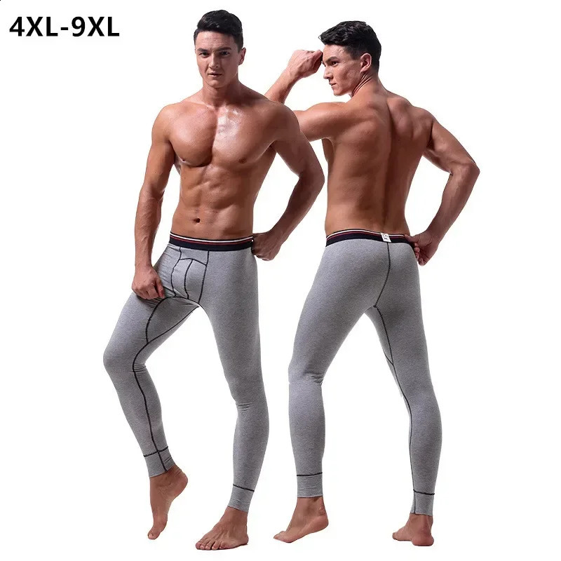 Mens Long Johns Cotton Underwear Plus Size 5XL 6XL 7XL 8XL 9XL 150KG Warm Slim Leggings Skinny Boxer Autumn Winter Render Pants 251018