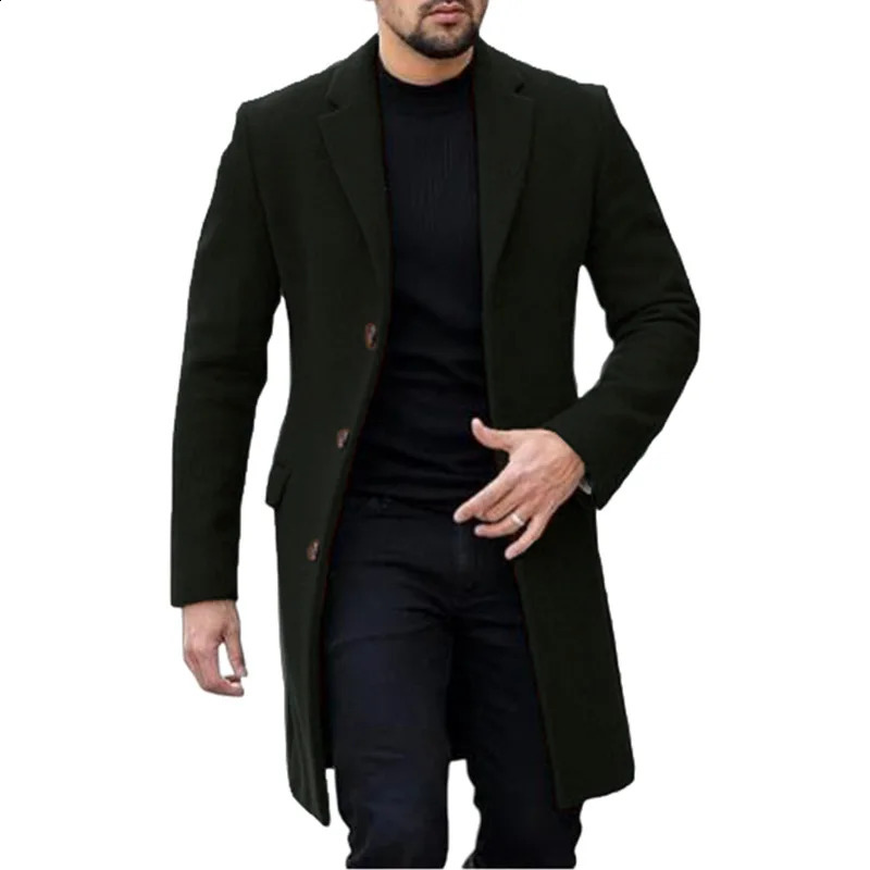 Plus Size Mens Long Winter Padded Wool Coat mens business long Jacket Vintage Thicken Sheepskin Top coat 251015