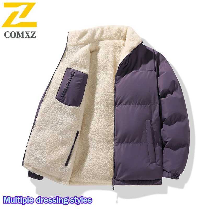 Winter 2sided Fleece Parka Mens 2025 Leisure Snow Thick Lamb Velvet Warm Padded Jacket Trendy Windproof Cotton Padding Coat Z251024