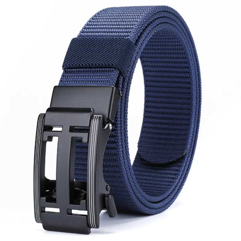 Unisex Belt 4 mm Thick 35 cm Wide Casual Canvas Belt Outdoor Alloy Automatic Buckle Belt C251024