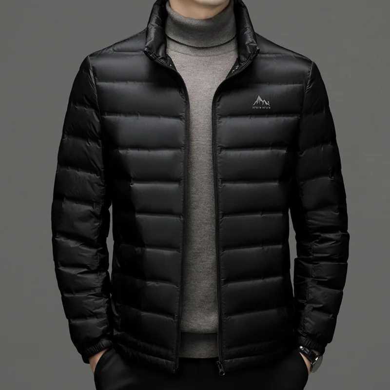 Autumn and winter light down jacket Mens highend stand collar lightweight down jacket White down warm jacket Z251024