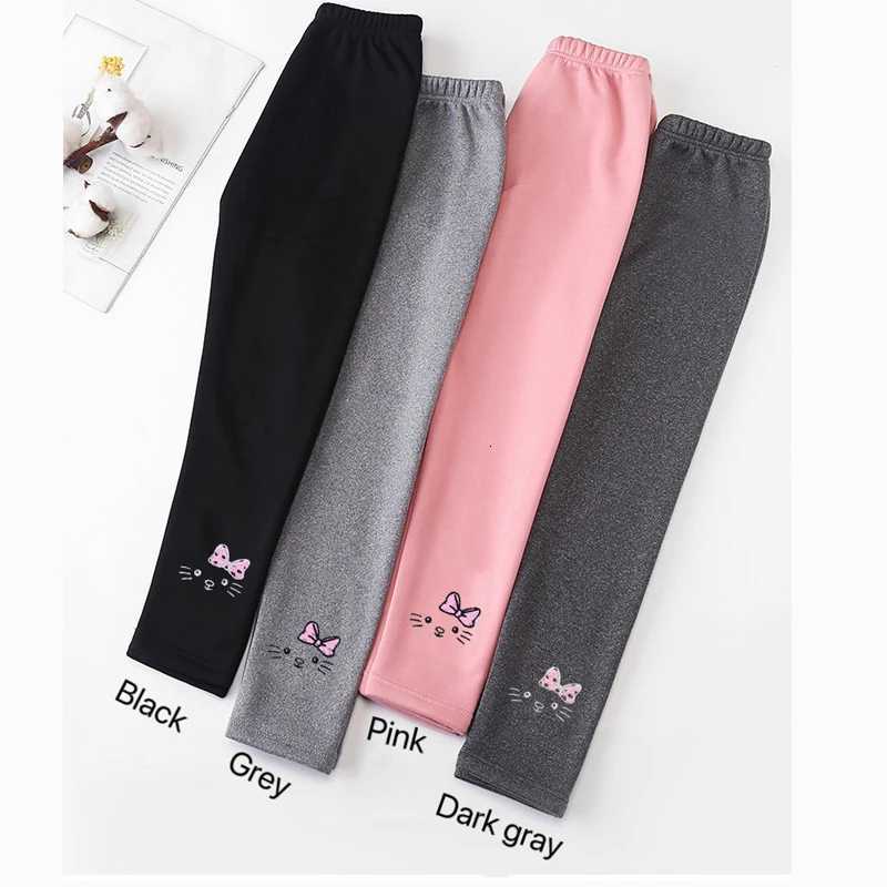 Girl Winter Leggings Fleecelined Thermal Tights Outdoor Wear MultiColor Autumn Winter Cute Kids Bottoms Thickened Warm PantsT251024