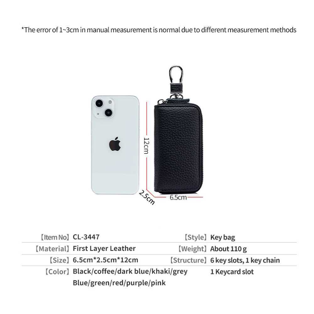 Key Case Multifunctional Zipper Mens Household Key Case Universal Car Keybag Women Leather Organizer Keychain Wallet 10 Color Z251023