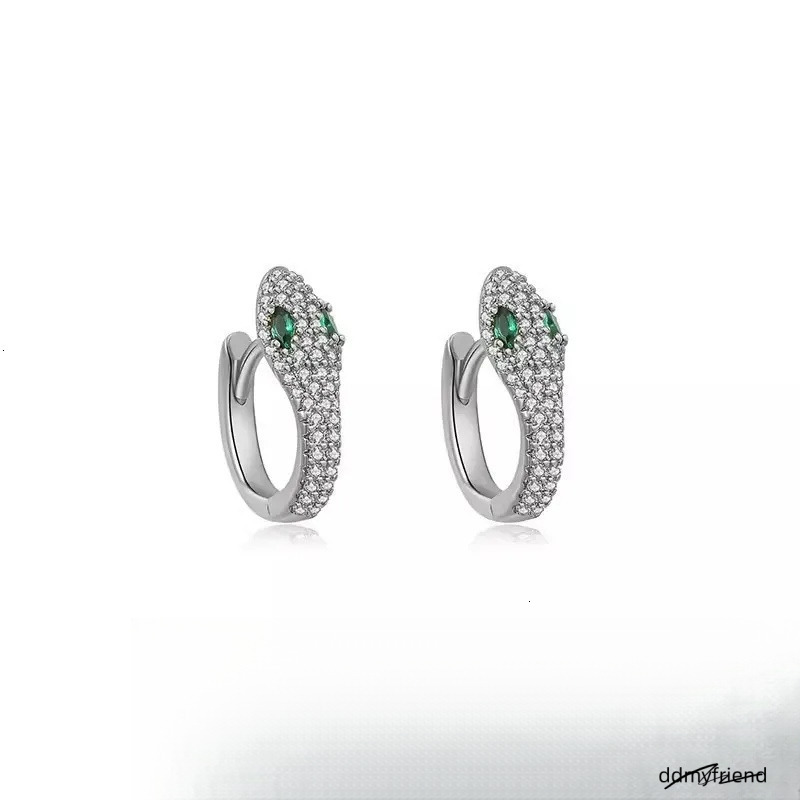 S Sterling Sier Serpentine Earrings For Women - Fashion Micro Zircon Inlaid Bright Hip Hop Style Ddmyfriend