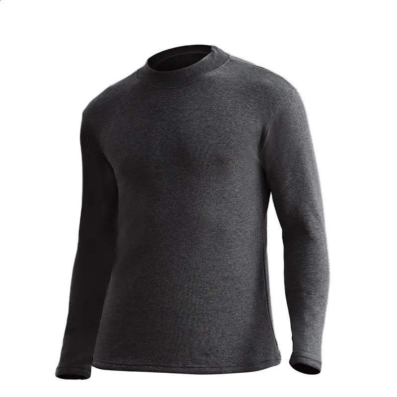 Men THERMAL TOPS SHIRTS FleeceLined Thicken OnePiece Top Thermal Underwear Half Turtleneck Cotton Sweater Suit Middle Collar 251018