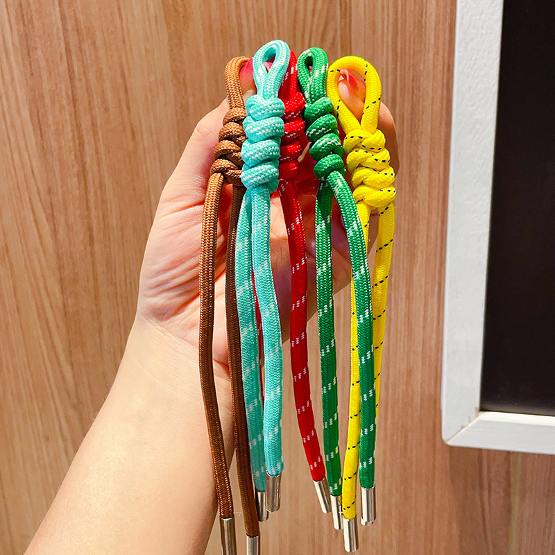 Colorful Ins-Trend Handmade Woven Rope Keychain - Viral Bag Lanyard, DIY Creative Knotted Bracelet