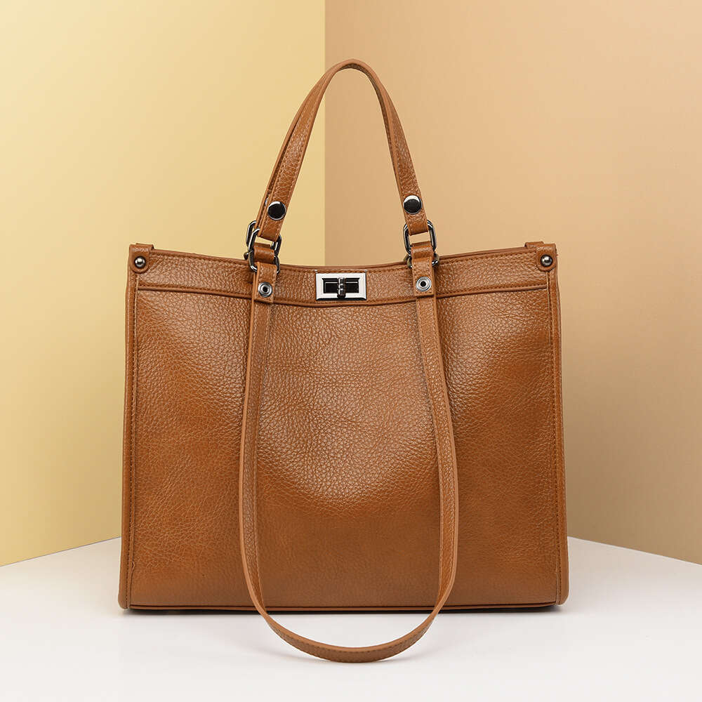 Fashion designer bag tote bag Lychee Pattern Large Capacity Women's New Texture Handbag Autumn And Winter Commuting Shoulder Bag