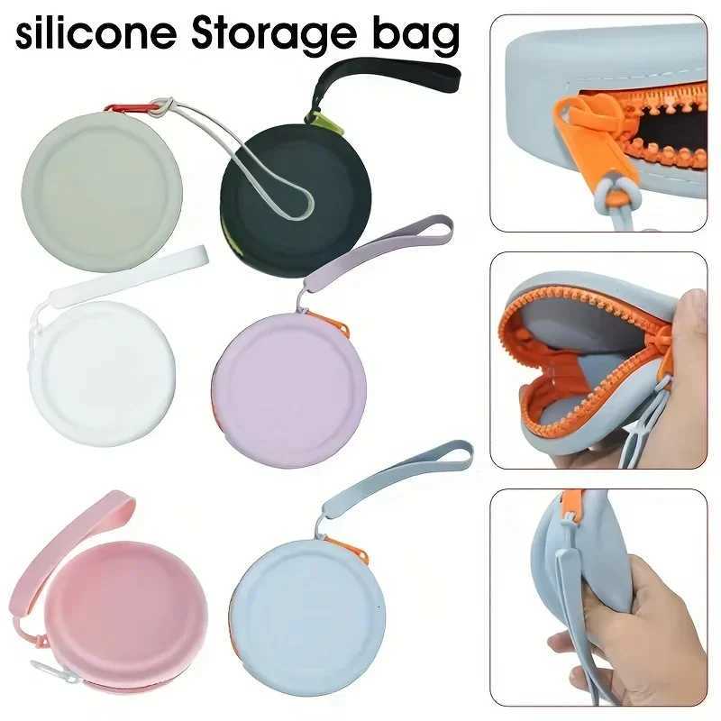 Round Coin Purse Solid Color Earphones Data Cable Lipstick Storage Bag Portable Zipper Key Bag Z251023