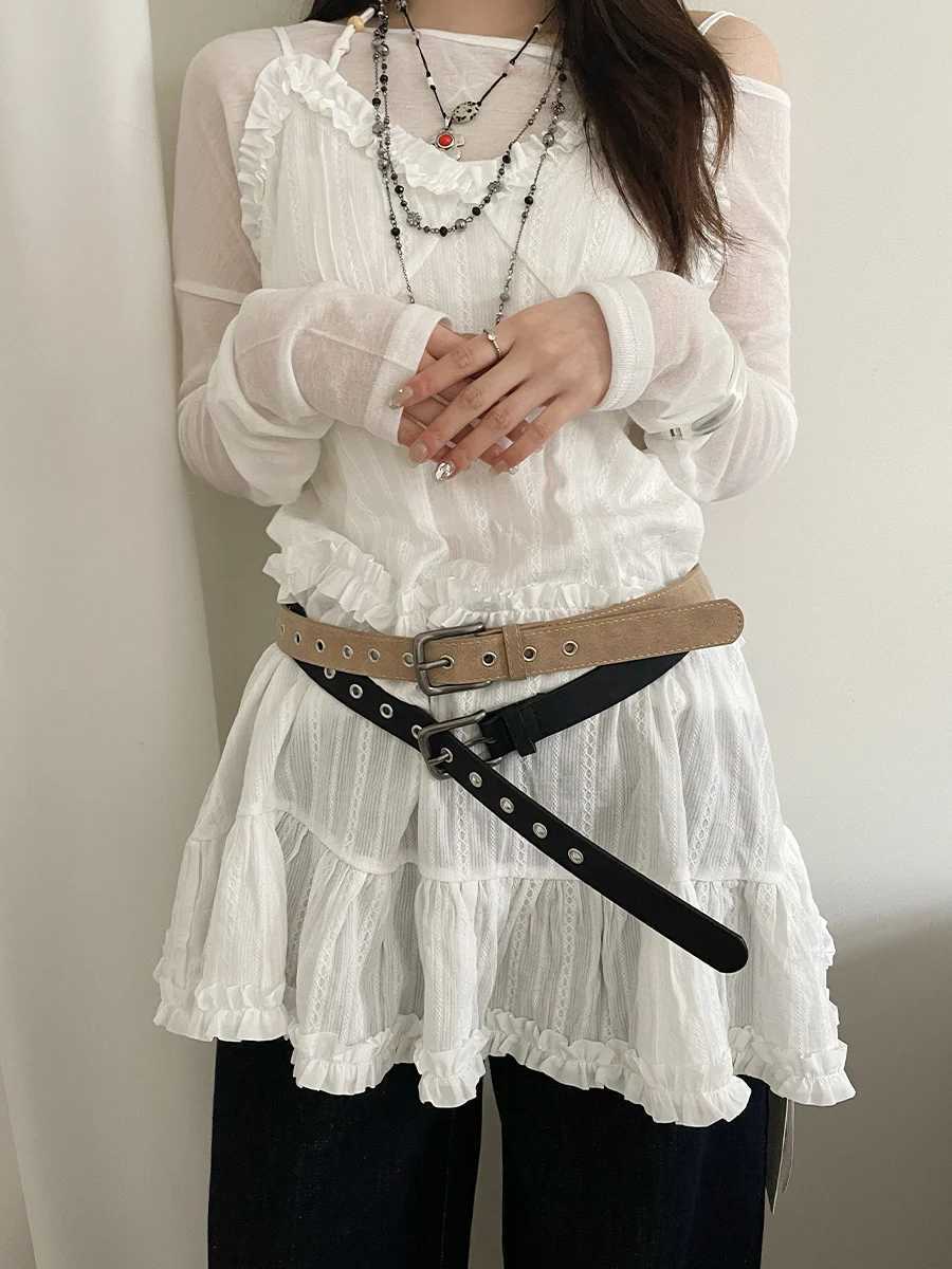 Retro Simple Hollow Out Belt For Women Matte Casual Hot Girl Style With Half Skirt Versatile Fashion Personal Belt W251024