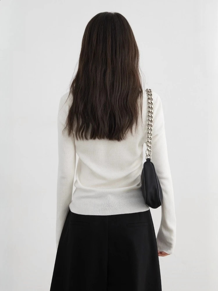 CHIC VEN Women Pullovers Solid Long Sleeved Casual Retro Knitted Sweater Slim Fit Female Tops Spring Autumn 251023