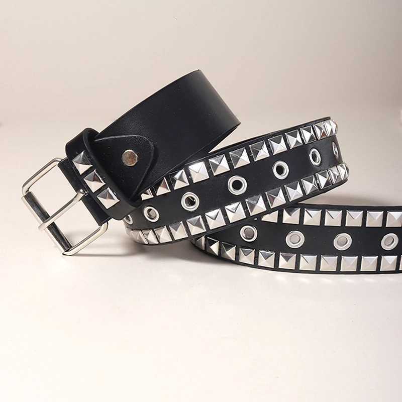Authentic Rock Chic Bullet Rivet Leather Belt Edgy Womens Fashion Belt with Goth Studs W251024