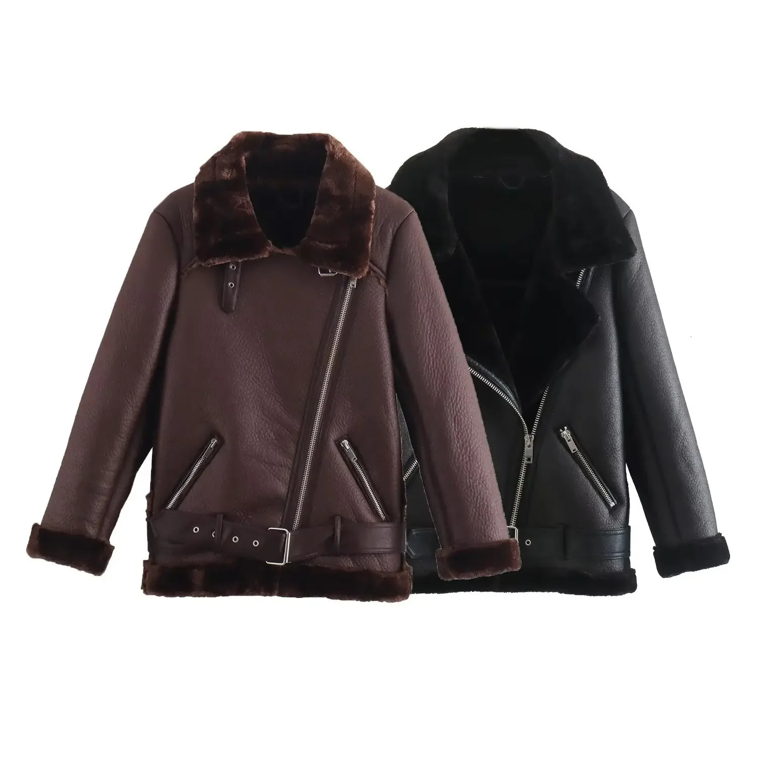 The Womens Jacket with Extra Thick Warm and Lamb Feather Rider Artificial Fur Outerwears 251021